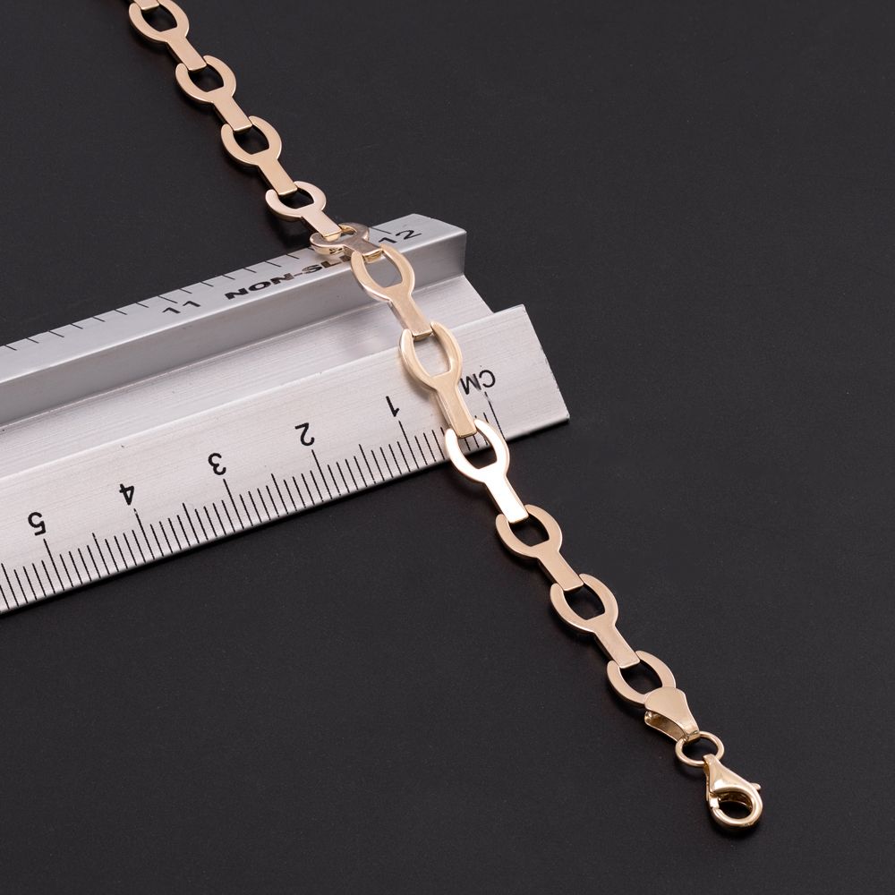 9ct Yellow and White Gold Fancy Link Bracelet 7.5 Inch / 19cm (0643)