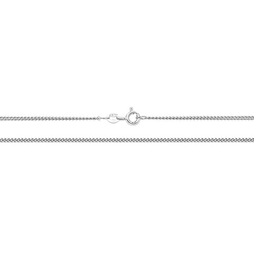 9ct White Gold 1.5mm Curb Close Link Chain Various Lengths (162W)