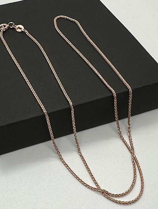 9ct Rose Red Gold Wheat Round Chain Various Lengths (436r)