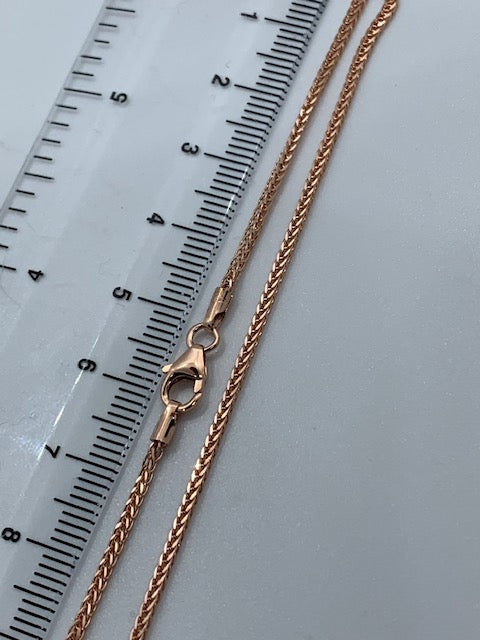 9ct Rose Gold 1.3mm Spiga Fancy Link Chain Various Lengths (487R)