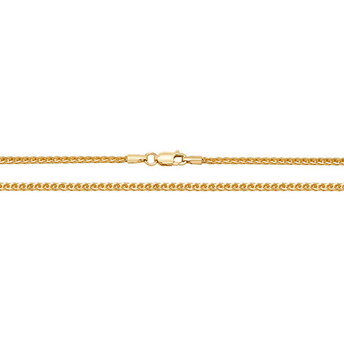 9ct Yellow Gold 2mm Spiga Solid Link Chain Neck Chain (488)