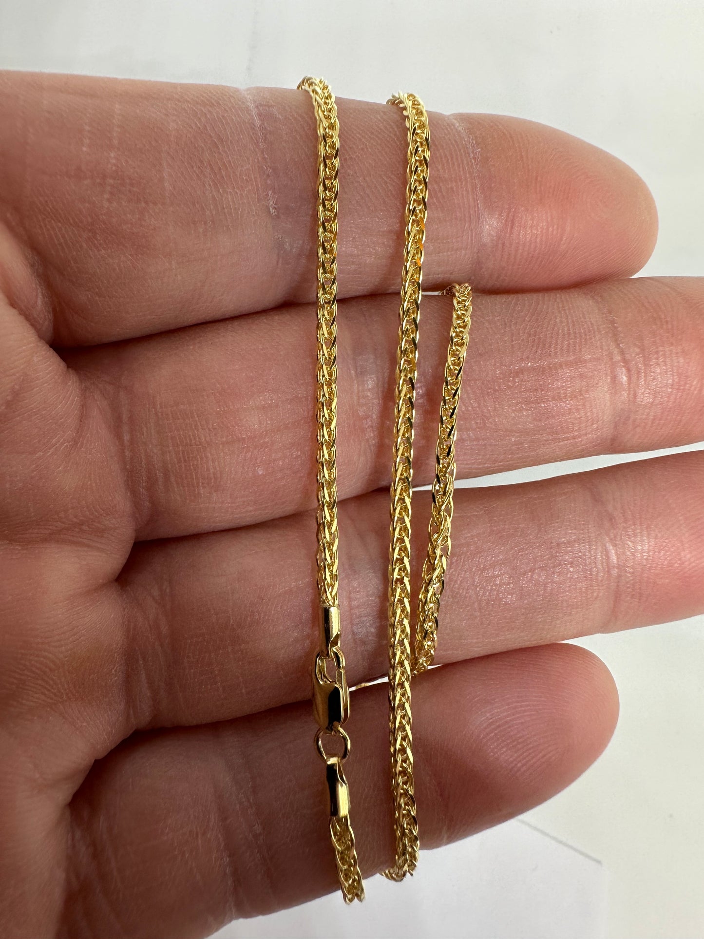 9ct Yellow Gold 2mm Spiga Solid Link Chain Neck Chain (488)