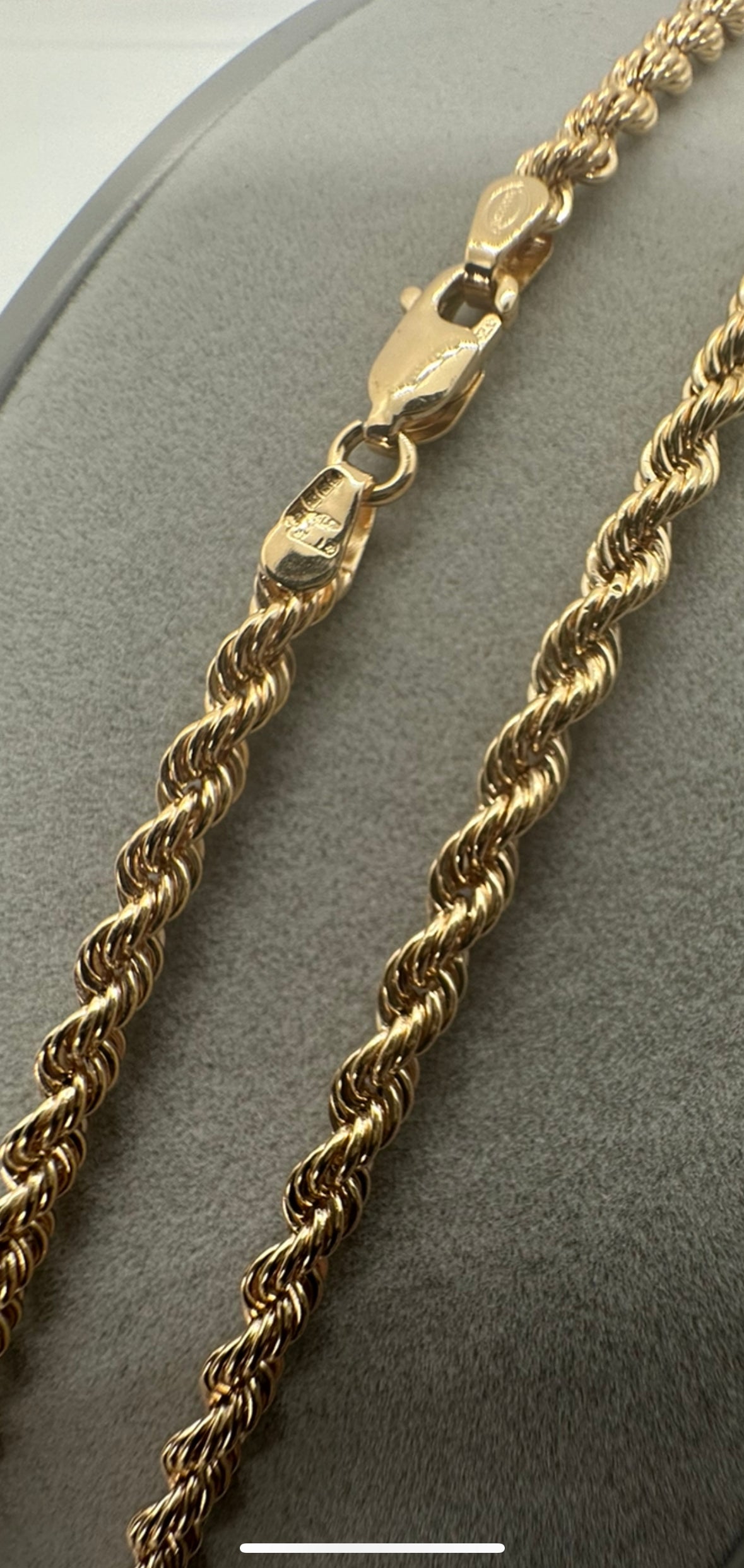 9ct Yellow Gold 3.2mm Hollow Rope Chain Various Lengths (0137)