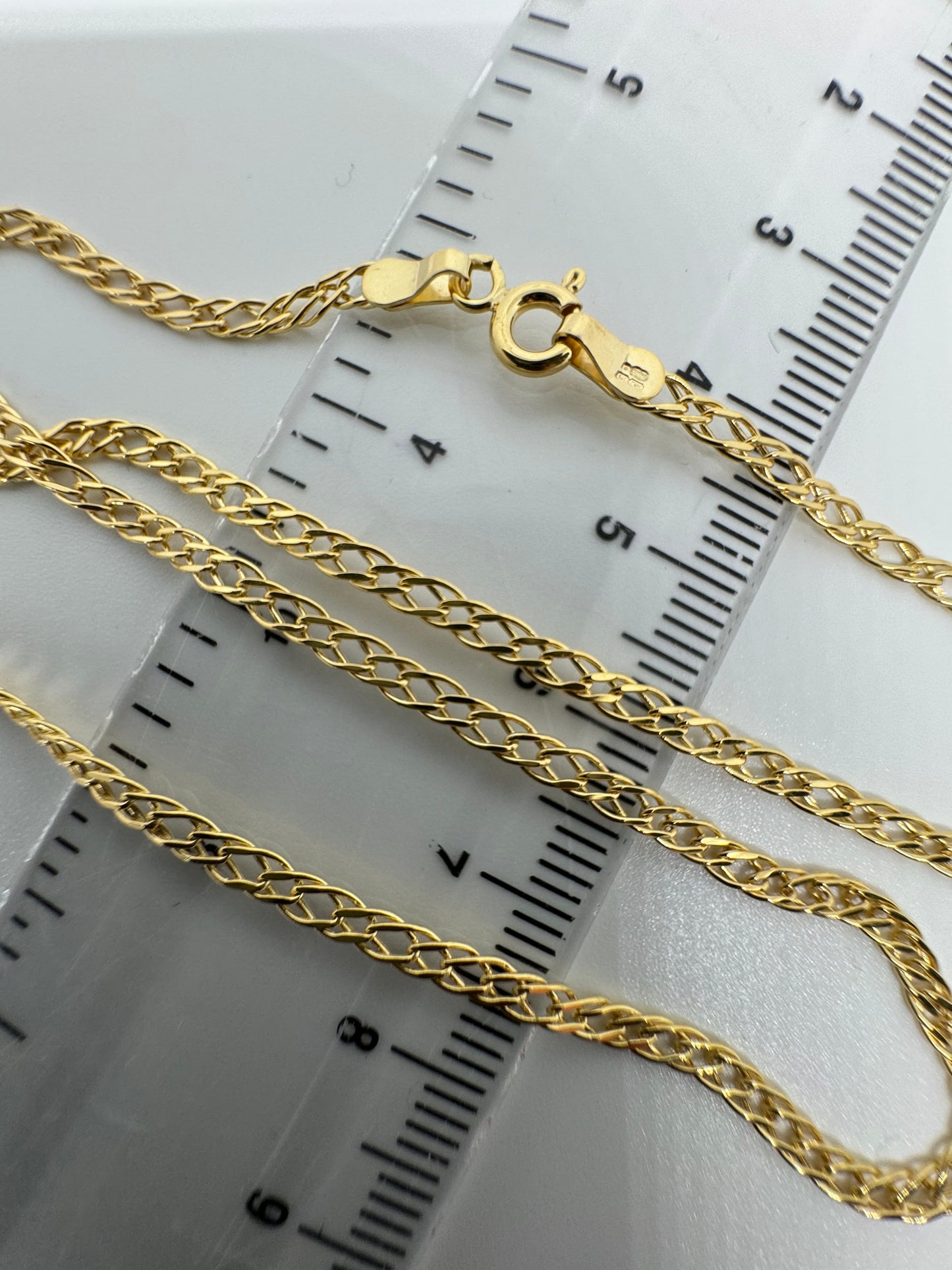 9ct Yellow Gold 2.6mm Hollow Double Curb Link Chain Various Lengths (0584)