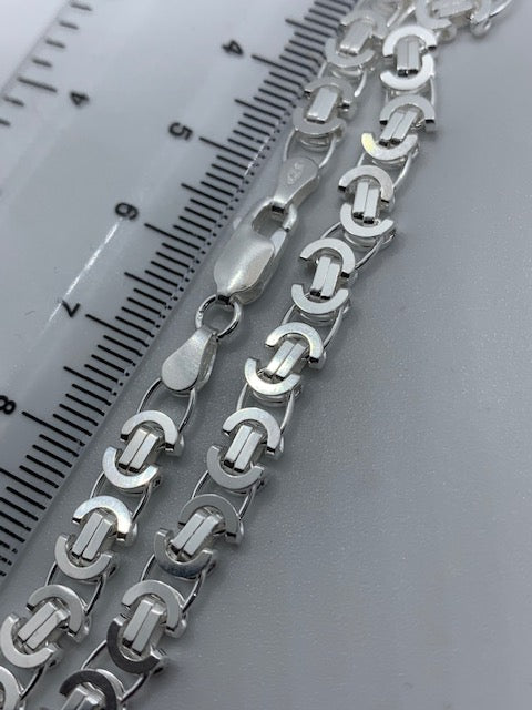 Sterling Silver Mens 5mm Byzantine Chain Various Lengths (1012)
