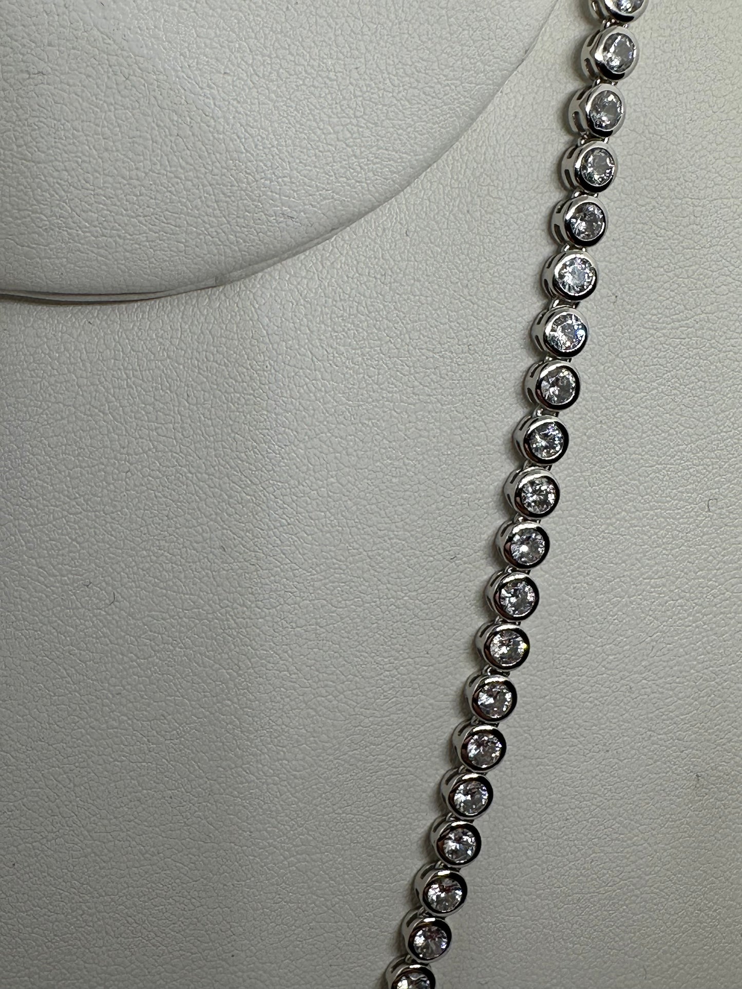Sterling Silver 4mm Clear Stones Tennis Chains Various Lengths (1099)
