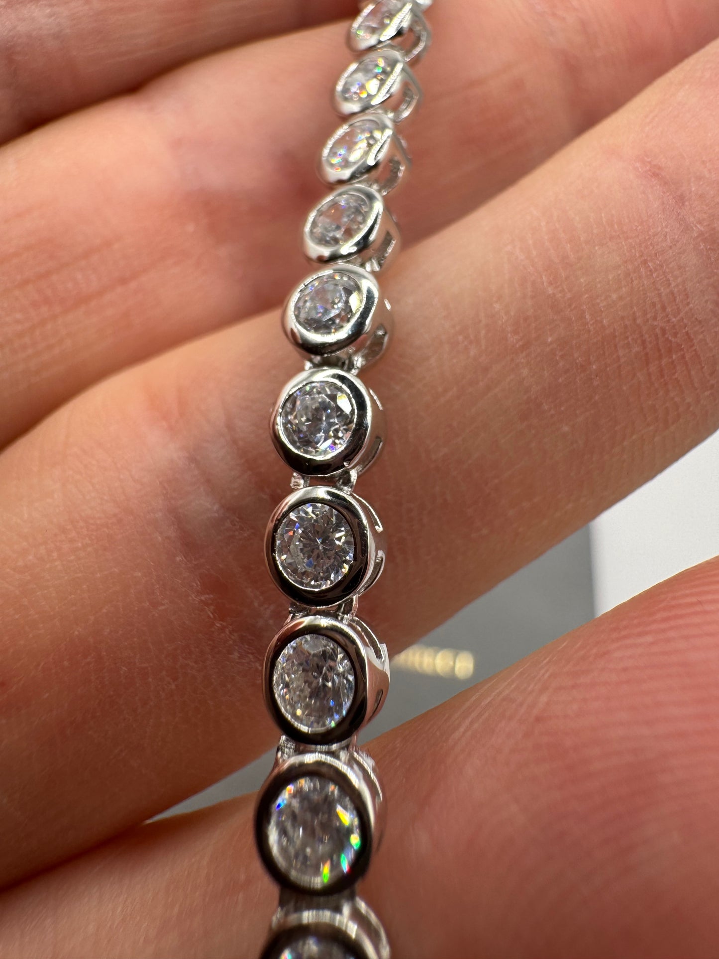 Sterling Silver 4mm Clear Stones Tennis Chains Various Lengths (1099)