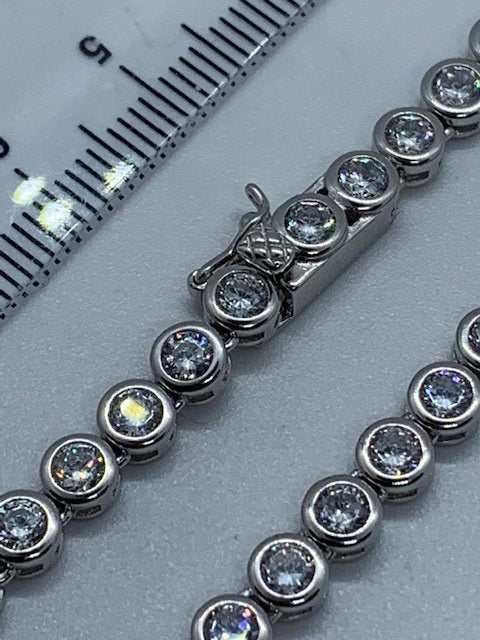 Sterling Silver 4mm Clear Stones Tennis Chains Various Lengths (1099)