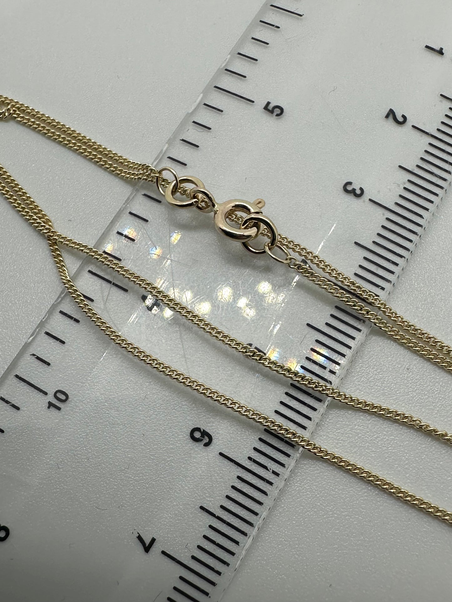 9ct Yellow Gold 1.1mm Curb Neck Chain Various Lengths (g12c)