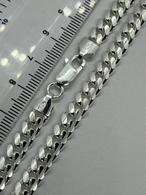 Sterling Silver 5mm Cuban Heavy Curb Bracelet / Neck Chains (1343)