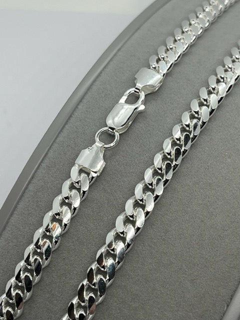 Sterling Silver 5mm Cuban Heavy Curb Bracelet / Neck Chains (1343)