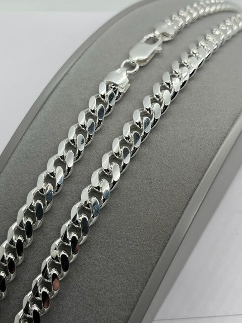 Sterling Silver 7.5mm Cuban Heavy Curb Chains Various Lengths (1345)