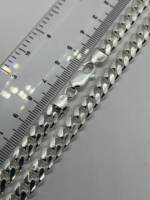 Sterling Silver 7.5mm Cuban Heavy Curb Chains Various Lengths (1345)