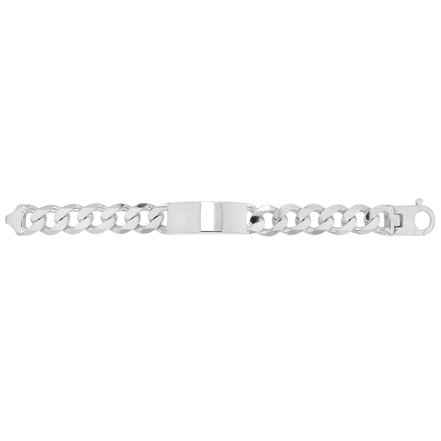 Sterling Silver Heavy Solid Curb ID Identity Bracelet 8.75 Inch (2276)
