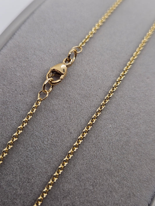 9ct Yellow Gold 1.6mm Solid Round Link Trace Chain Various Lengths (40CTT)