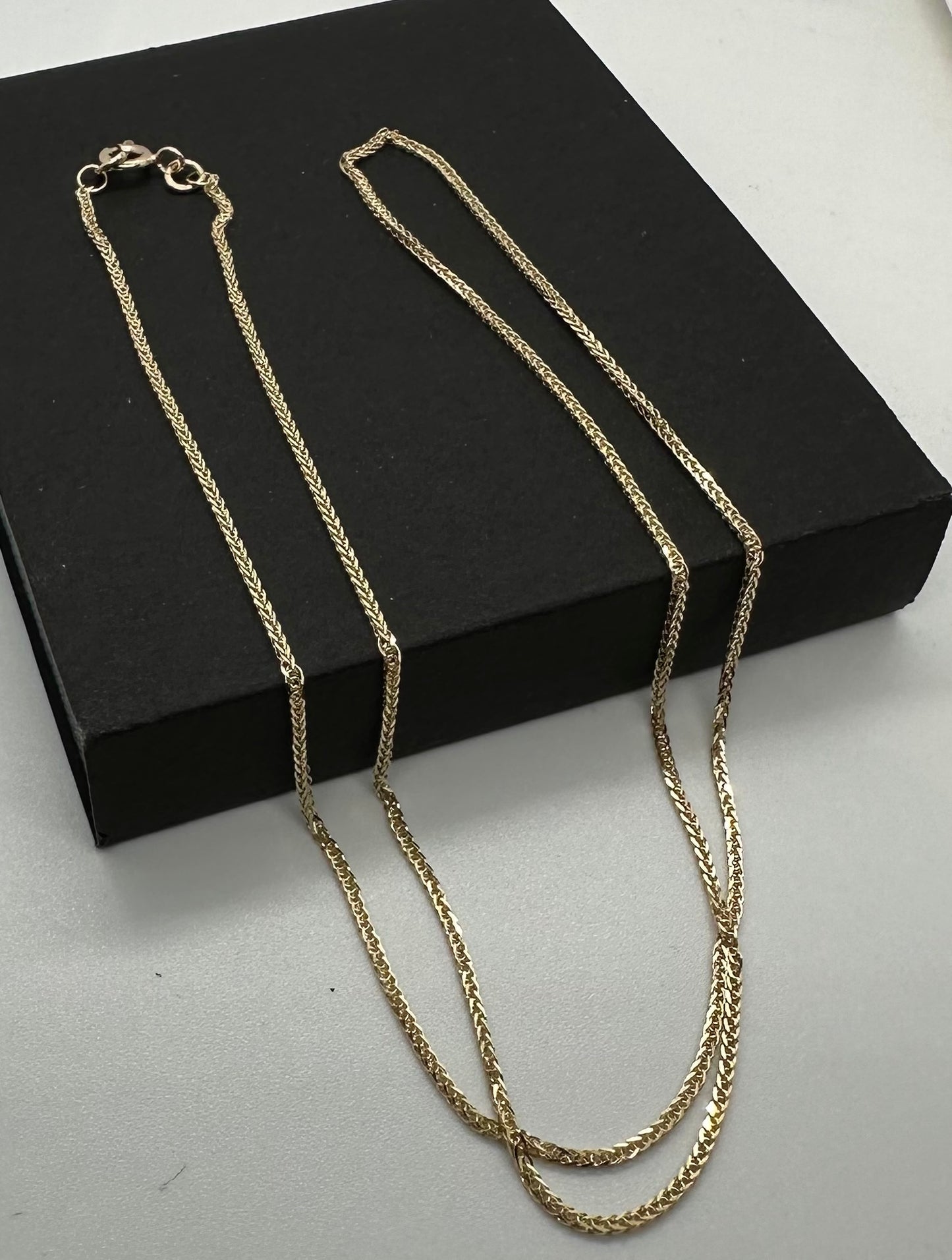 9ct Yellow Gold 1.44mm Diamond Cut Spiga Chain Various Lengths (GFSP25)