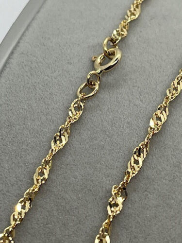9ct Yellow Gold 2.4mm Twisted Curb Chain Various Lengths (GTC40)