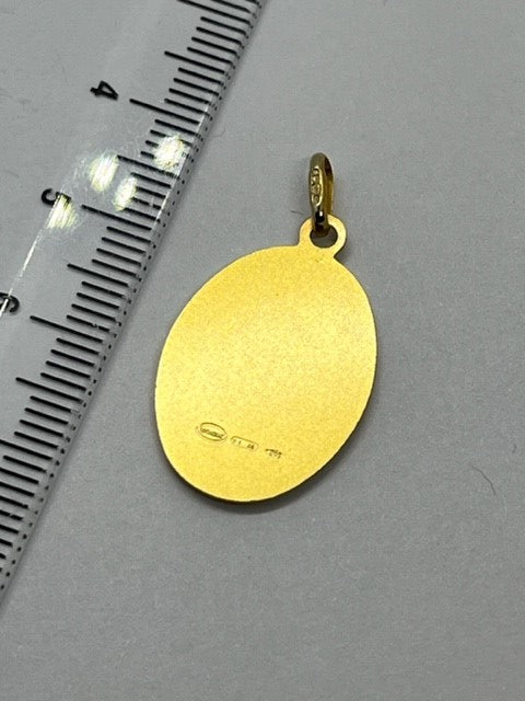 9ct Yellow Gold 30x16mm St Christopher Oval Pendant (0152)