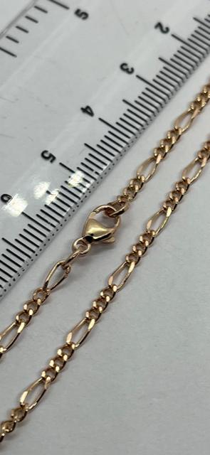 9ct Solid Rose Gold 2.5mm Figaro Style Chain Various Lengths (R24FFG)