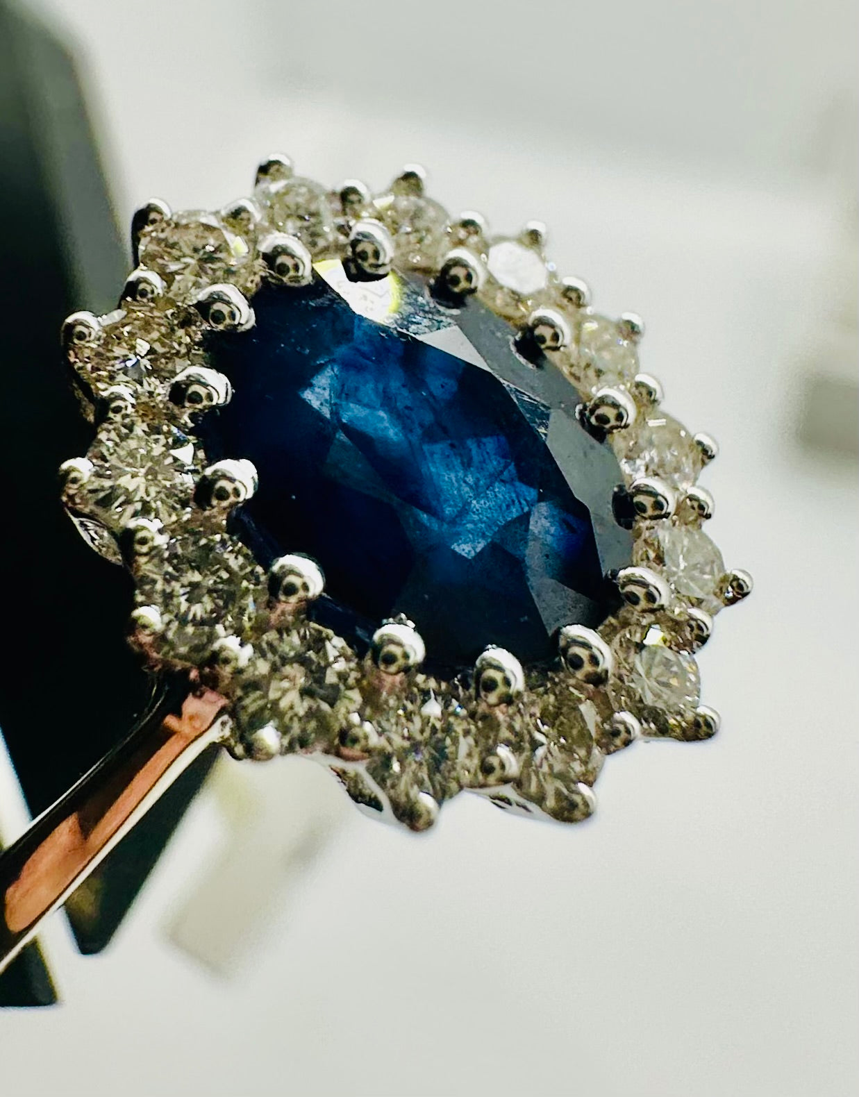 9ct Yellow Gold 1.80Ct Sapphire and Diamond Cluster Ring, Sizes J to Q (280S)