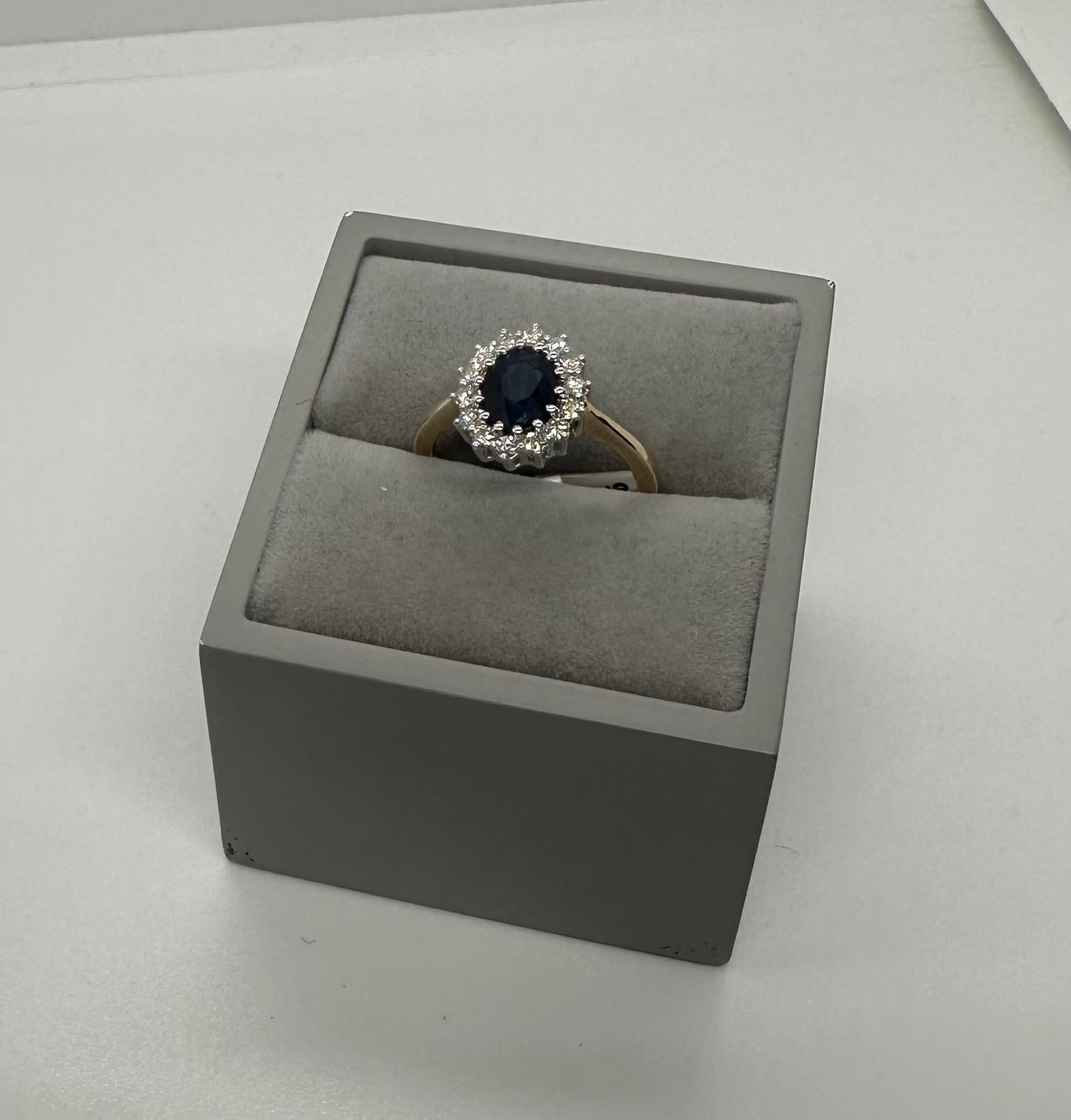 9ct Yellow Gold 1.80Ct Sapphire and Diamond Cluster Ring, Sizes J to Q (280S)
