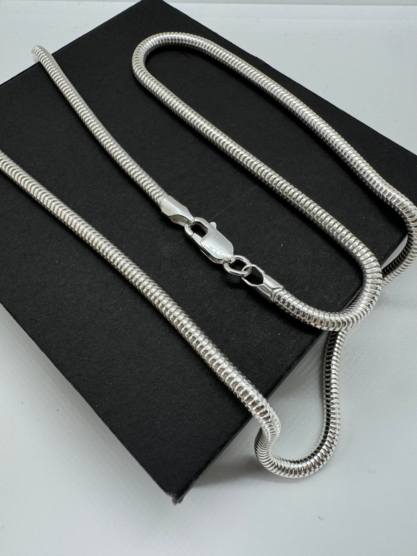 Sterling Silver 3mm Solid Snake Neck Chain Various Lengths (0082)
