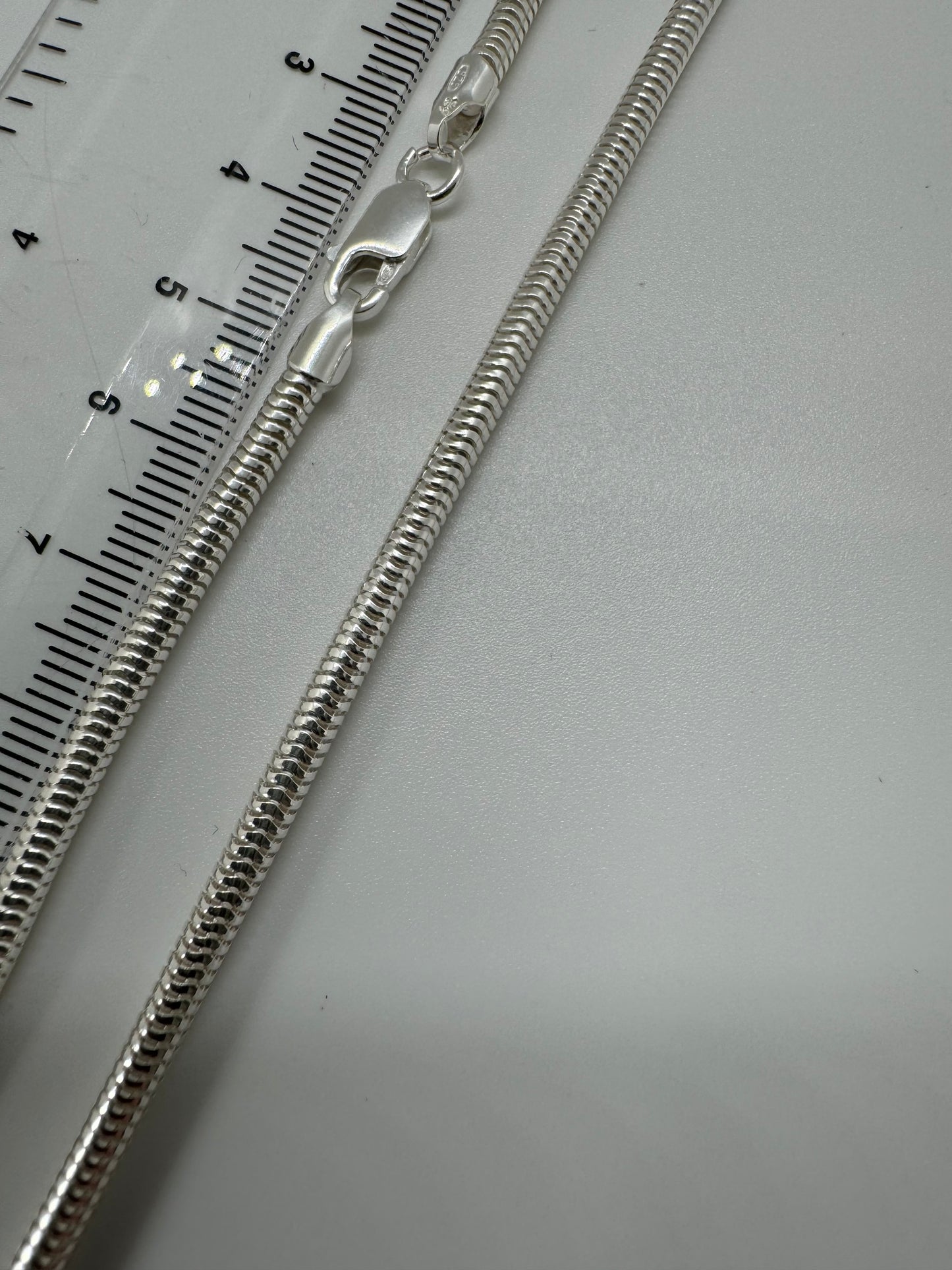 Sterling Silver 3mm Solid Snake Neck Chain Various Lengths (0082)