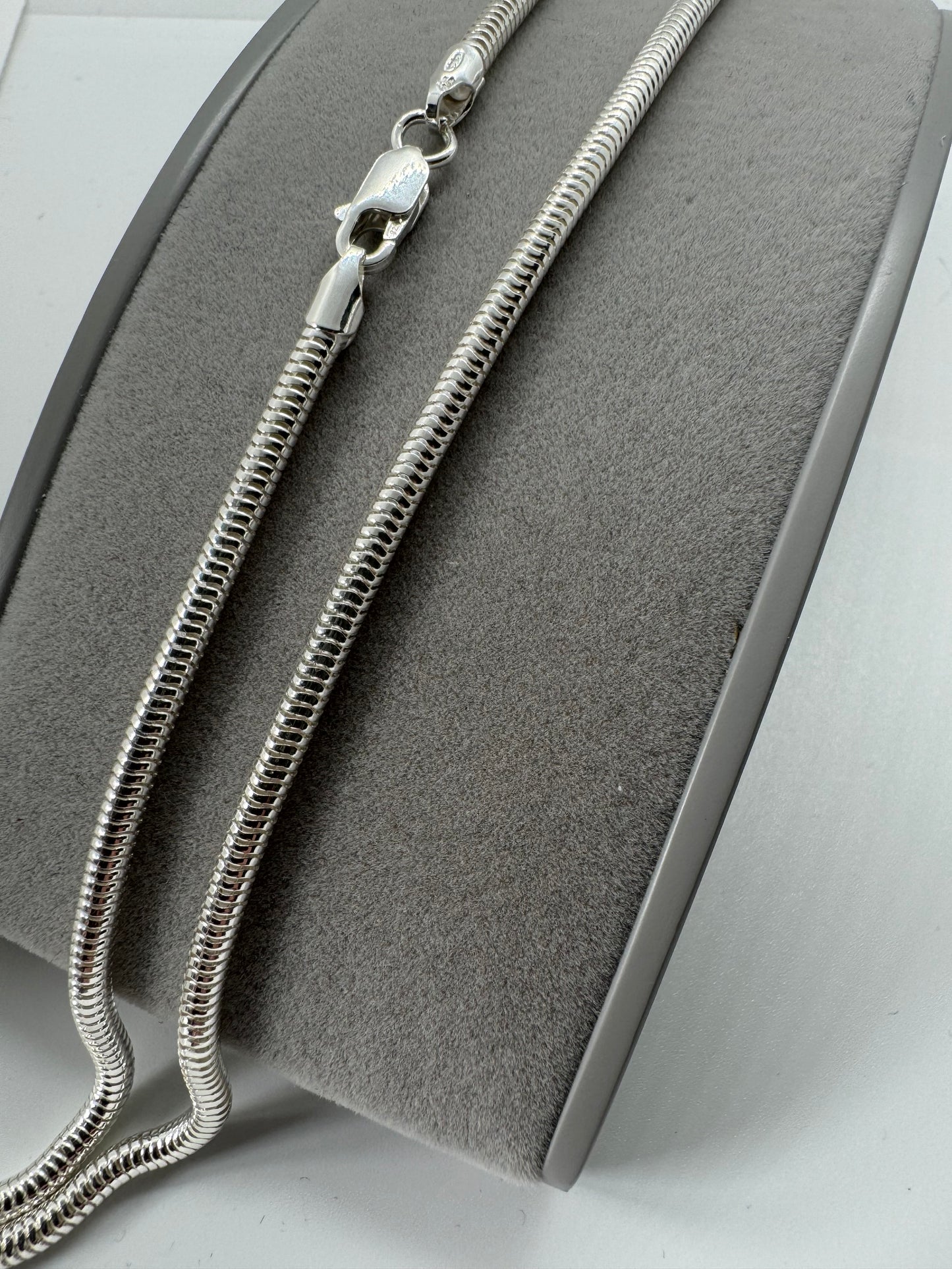 Sterling Silver 3mm Solid Snake Neck Chain Various Lengths (0082)
