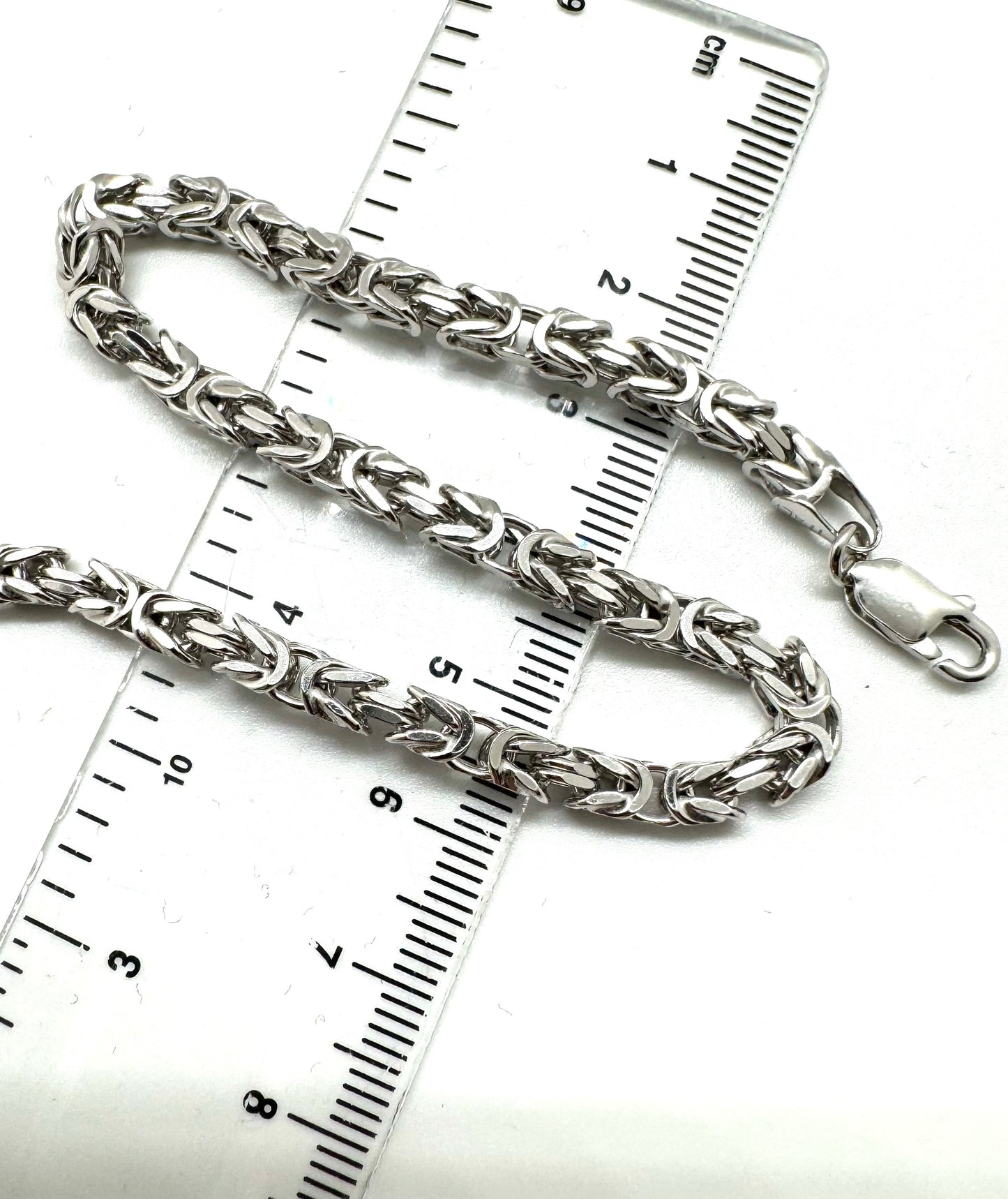 Sterling Silver 4mm Solid Byzantine Chain Various Lengths (0321)