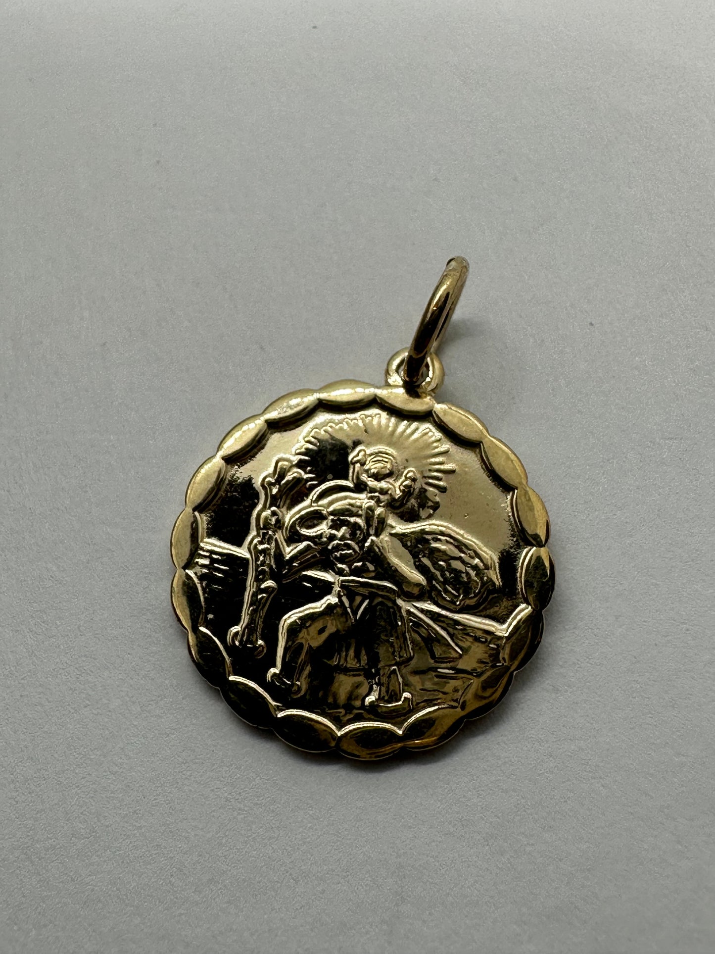 9ct Yellow Gold 27x20mm St Christopher Double Side Pendant (0031)