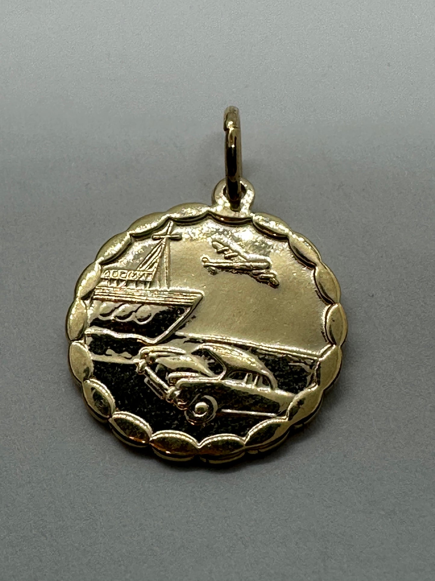 9ct Yellow Gold 27x20mm St Christopher Double Side Pendant (0031)