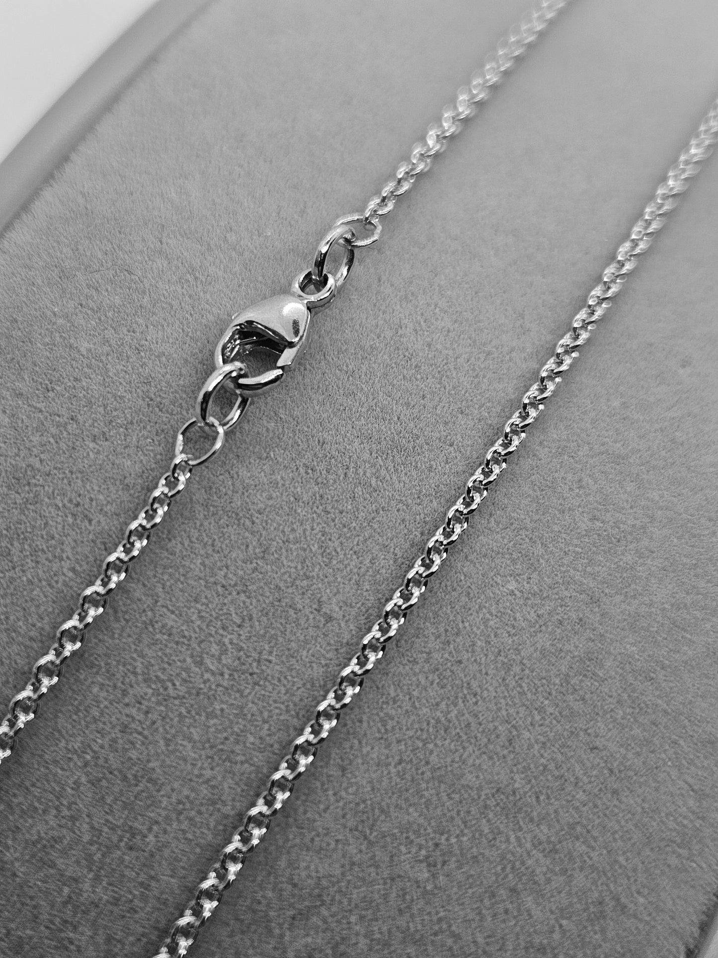 9ct White Gold 1.6mm Solid Round Link Trace Chain Various Lengths (W40CTT)