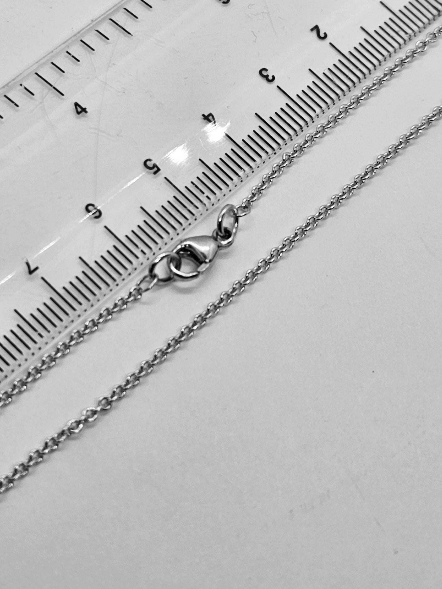 9ct White Gold 1.6mm Solid Round Link Trace Chain Various Lengths (W40CTT)