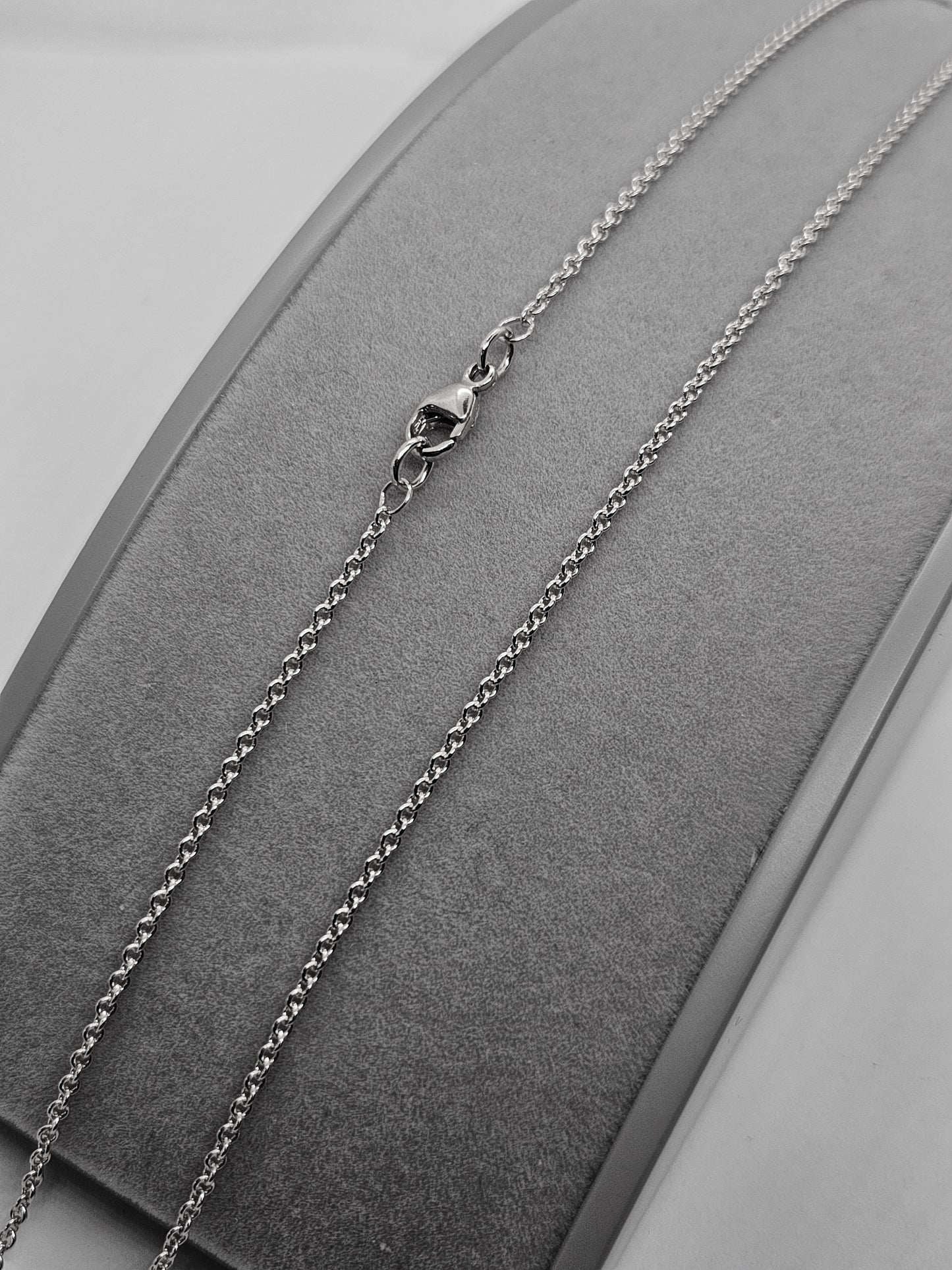 9ct White Gold 1.6mm Solid Round Link Trace Chain Various Lengths (W40CTT)