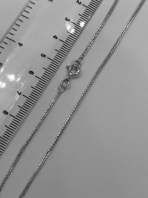 9ct White Gold 1.44mm Diamond Cut Spiga Chain (WFSP25)