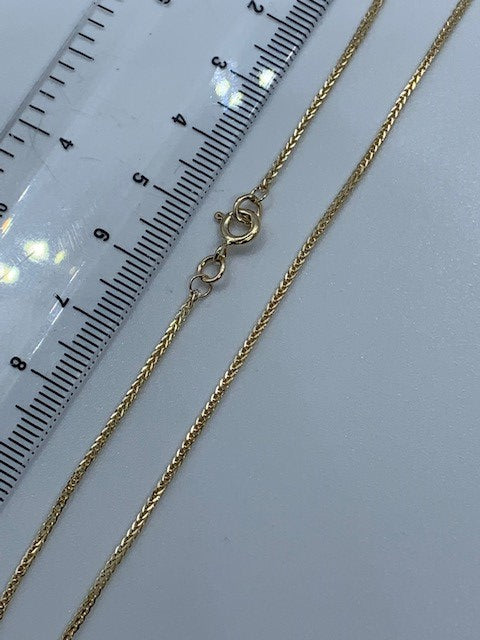 9ct Yellow Gold 1.44mm Diamond Cut Spiga Chain Various Lengths (GFSP25)