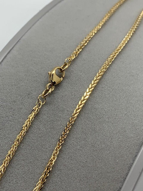 9ct Yellow Gold 2mm Diamond Cut Spiga Chain Various Lengths GFSP40)