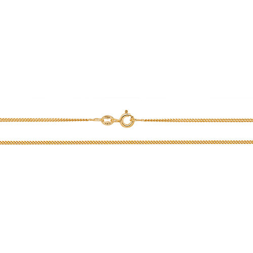 9ct Yellow Gold 1.2mm Pendant Curb Chain Various Lengths Available (161)