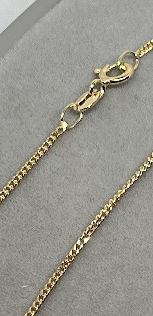 9ct Yellow Gold 1.2mm Pendant Curb Chain Various Lengths Available (161)