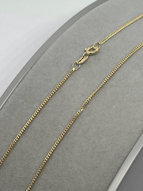 9ct Yellow Gold 1.2mm Pendant Curb Chain Various Lengths Available (161)
