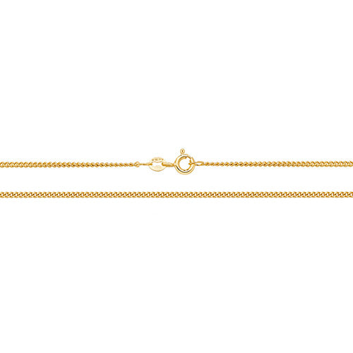 9ct Yellow Gold 1.5mm Curb Close Link Chain Various Lengths (162)