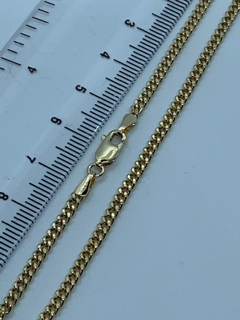 9ct Yellow Gold 2.5mm Semi Close Close Curb Chain (280)