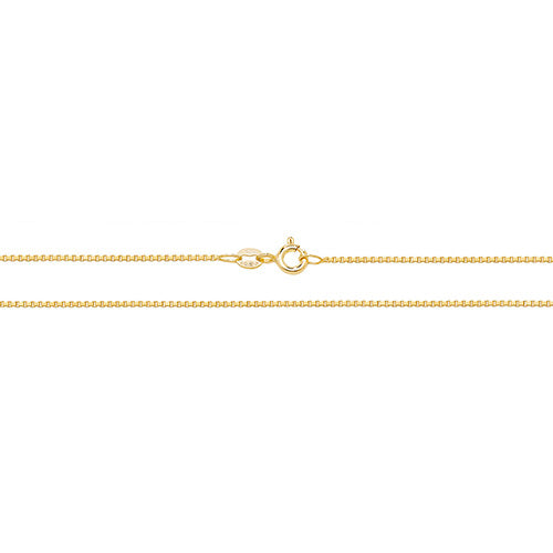 9ct Yellow Gold 1mm Box Venetian Chain Various Chain Lengths (G53V)