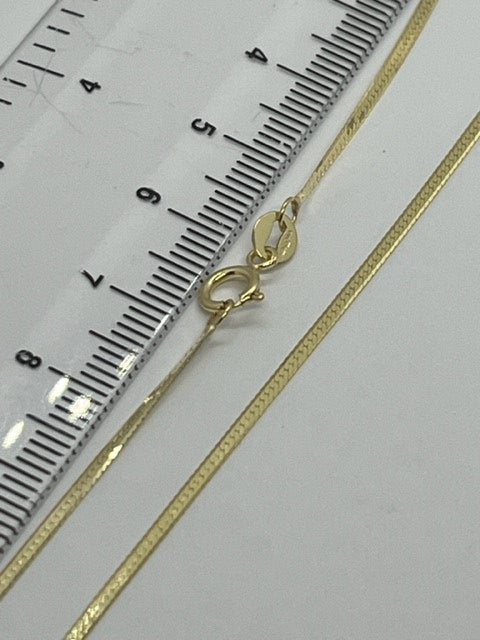 9ct Yellow Gold 1.7mm Flat Snake Link Chain Various Lengths (577)