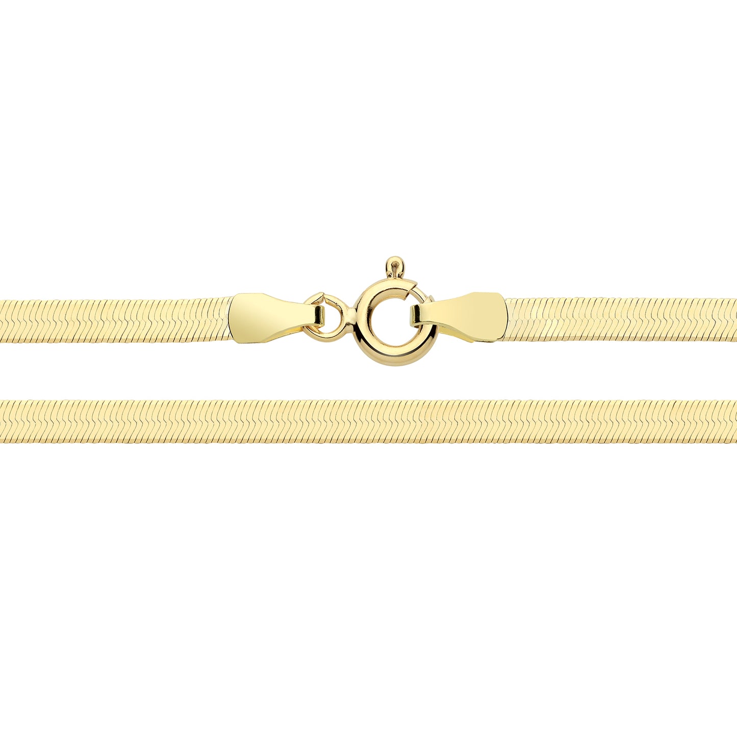9ct Yellow Gold 3mm Flat Snake Link Chain Various Lengths (578)