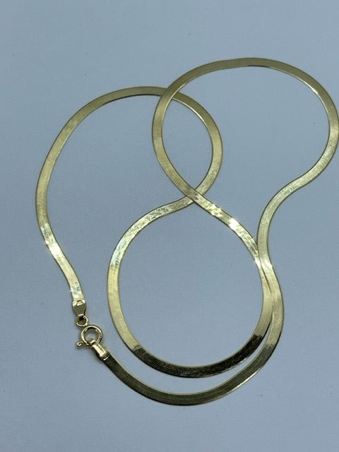 9ct Yellow Gold 3mm Flat Snake Link Chain Various Lengths (578)