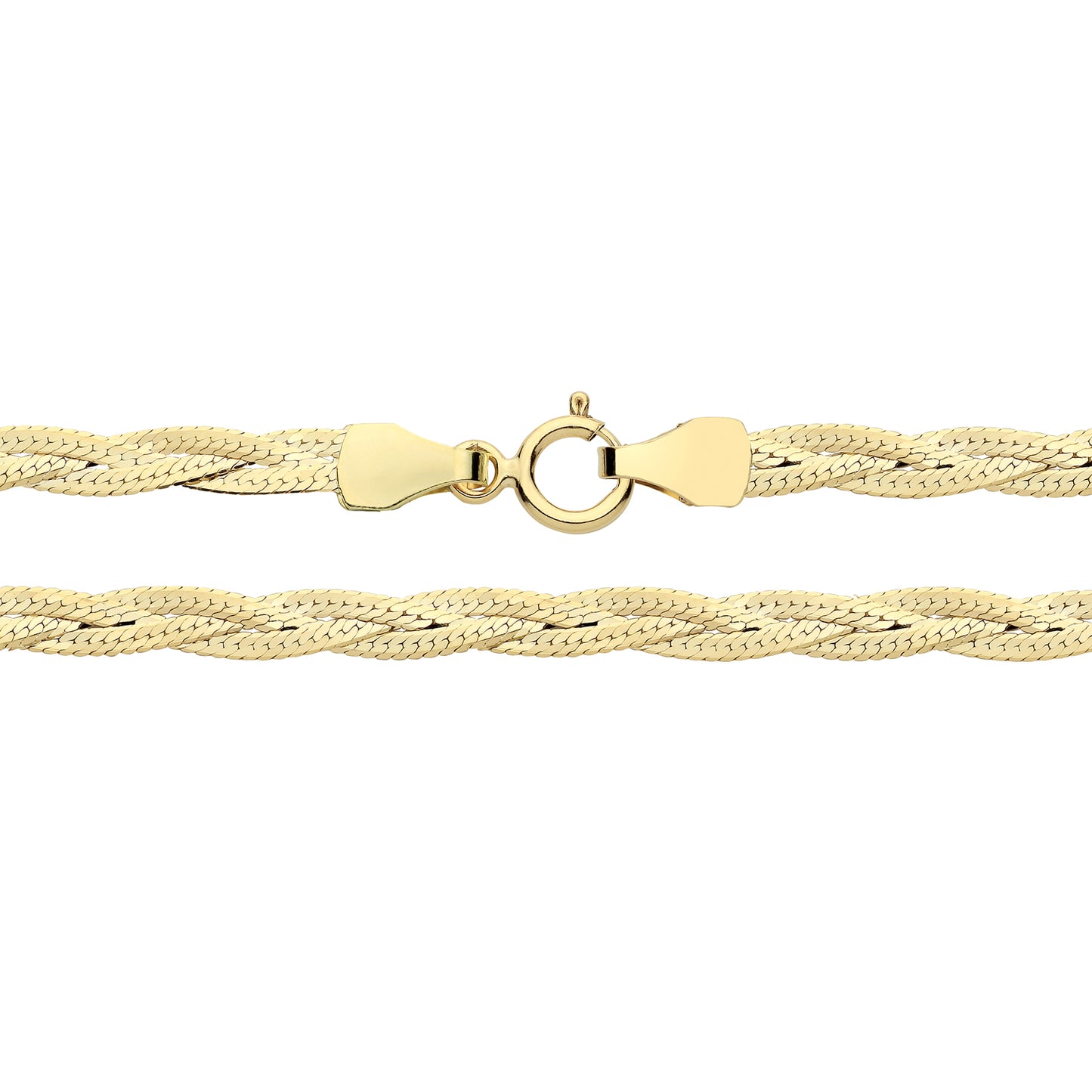 9ct Yellow Gold 4.3mm 18 Inch Flat Fancy Snake Chain (579)