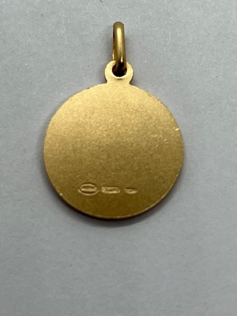 9ct Yellow Gold Solid St Christopher Virgin Mary Image Pendant (171)