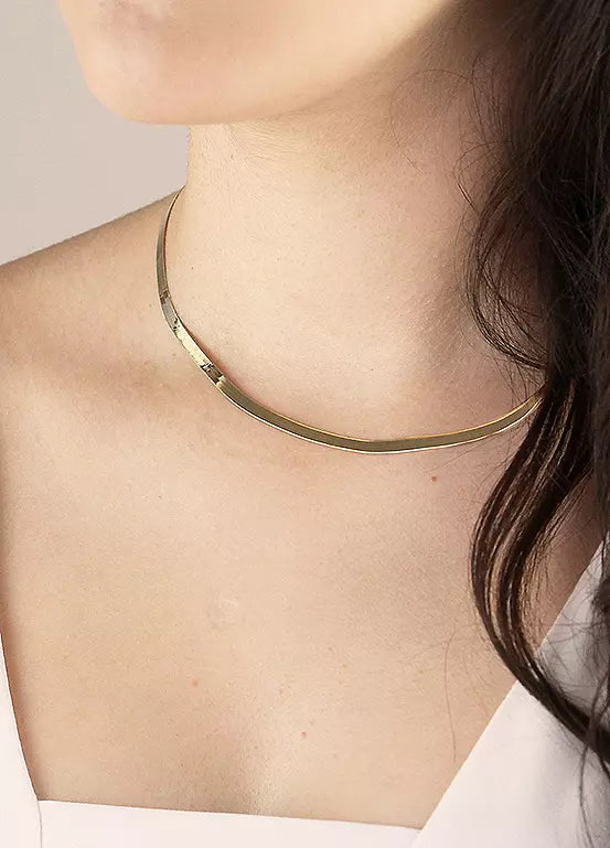 9ct Yellow Gold 3.4mm Flat Snake/Herringbone Necklace Chain (0184)