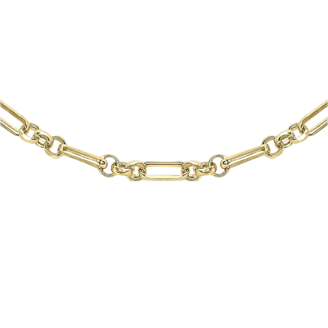 9ct Yellow Gold 3.5mm Figaro Belcher Necklace Chain (7554)